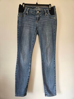 Gap Maternity True Skinny Jeans 26 Short Blue Denim Side Panel Stretch